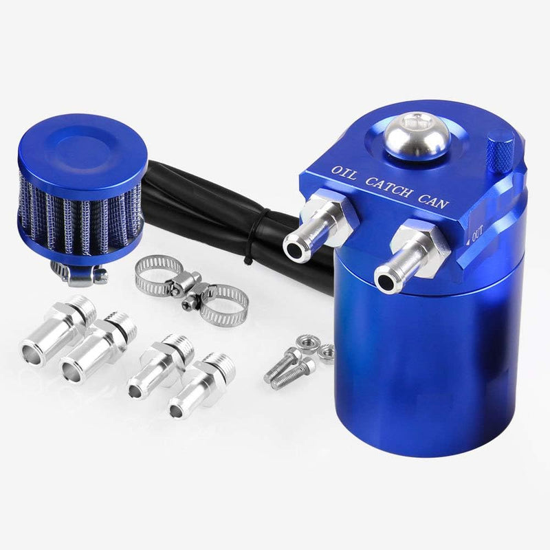 TOTMOX Auto Oil Catch Can Dieselbehälter Luftfilter 300 ml Baffle Breather Benzintank – Blau, Blau