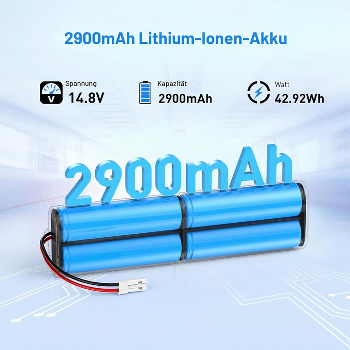 NASTIMA 14,8V 2900mAh Li-ion Akku, Ersatz Akku für Medion MD 18500 18501 18600 Serie Staubsauger