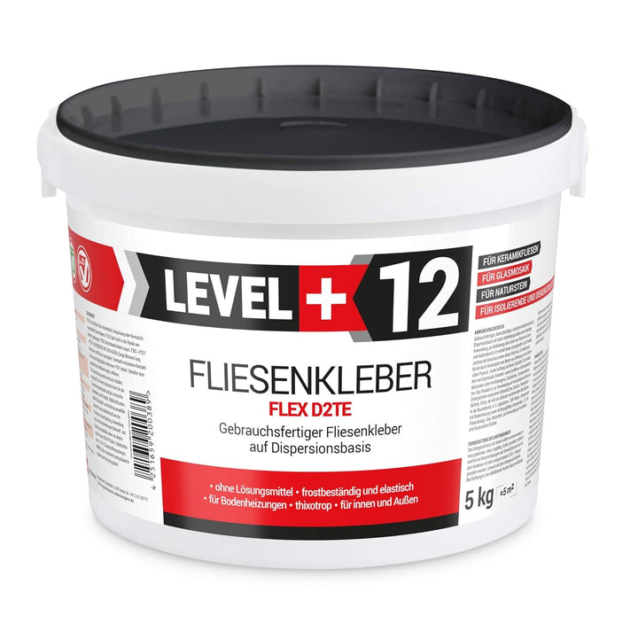 Fertig Fliesenkleber 5 kg Fertig + Kunstoffzahnspachtel Steinkleber Flexmörtel Weiss Dispersions-Kle