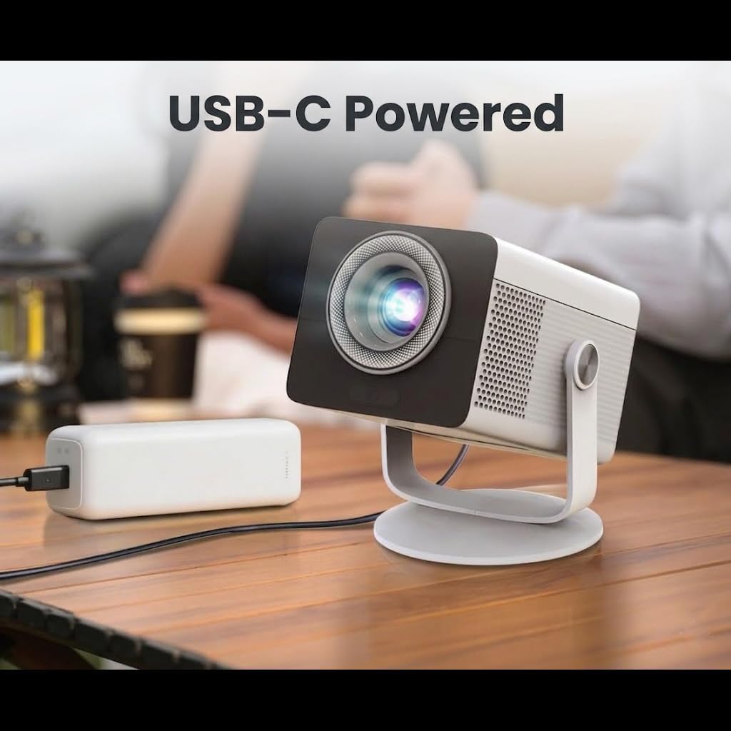 HP MC400 Tragbarer Mini Smart Beamer mit WiFi und Bluetooth, unterstützt 4K mit kurzer Reichweite un