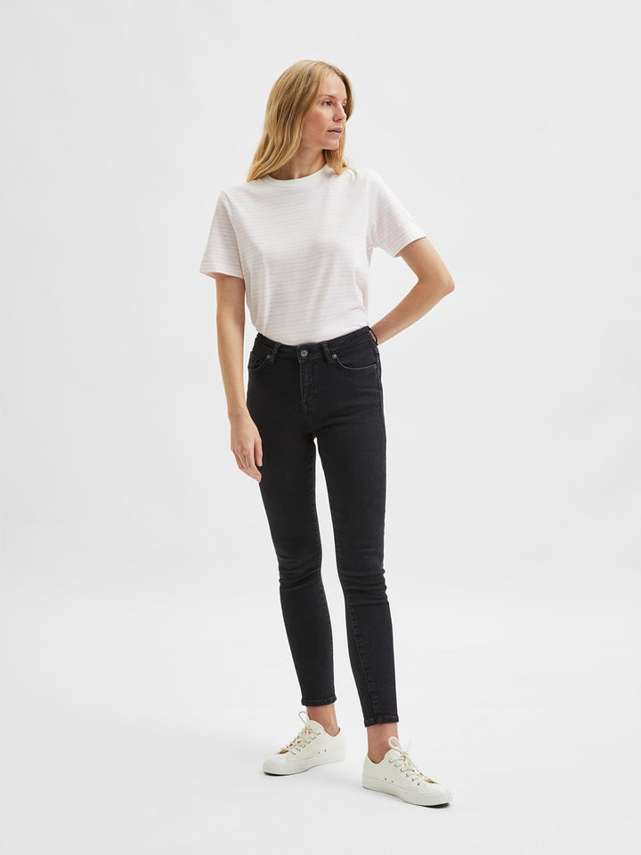 Selected Femme Damen Slfsophia Mw Skinny Black U Noos Jeans 32 Black Denim, 32 Black Denim