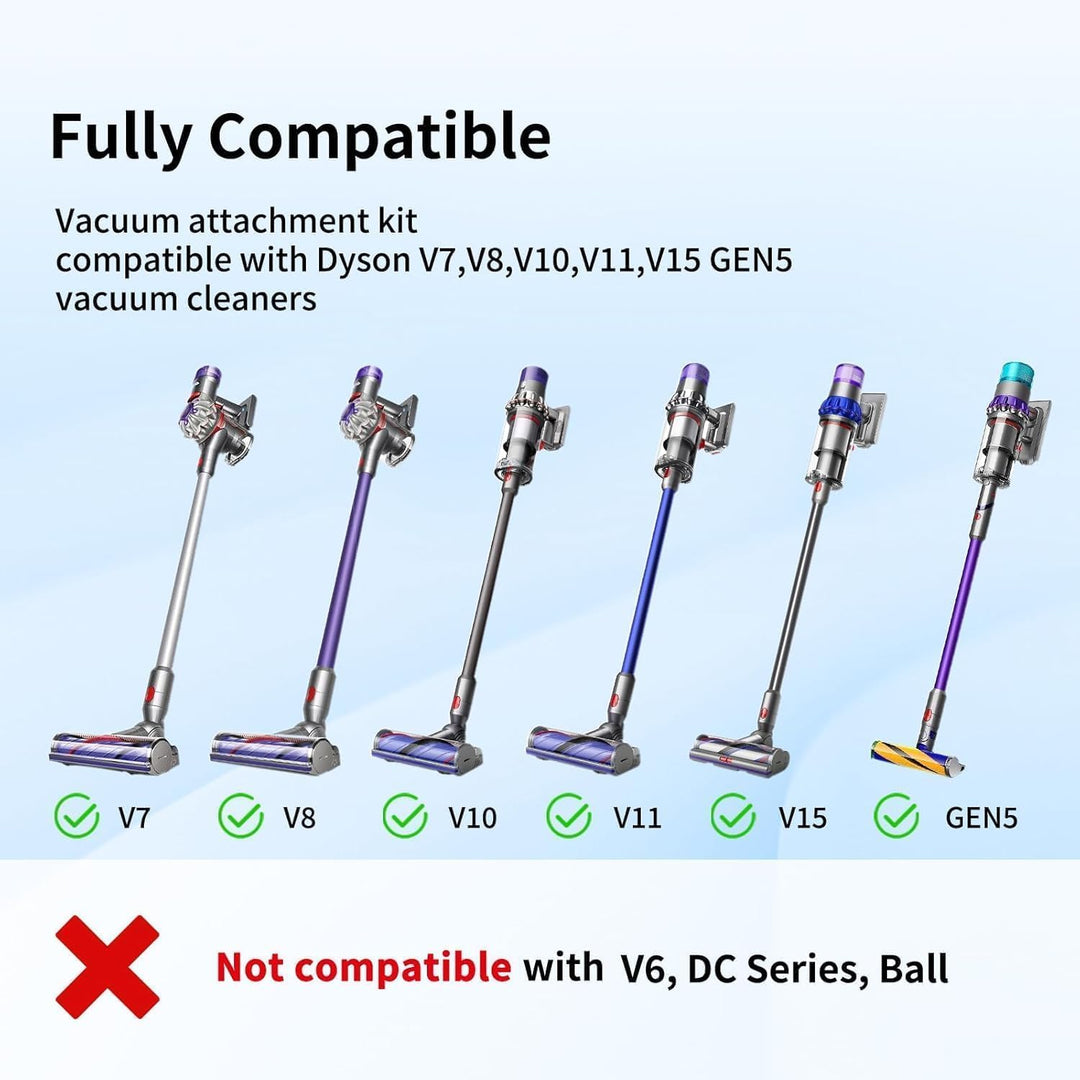 7 in 1 Zubehör-Set Ersatzteile für Dyson V7 V8 V10 V11 V15 Handstaubsauger, Ersatz Bürste kompatibel
