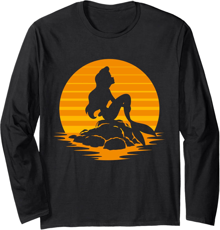 Disney The Little Mermaid Ariel Orange Silhouette Halloween Langarmshirt