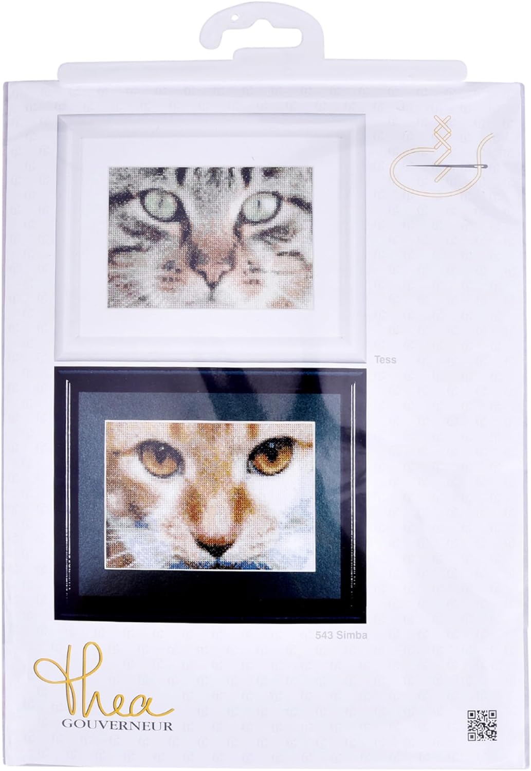 Thea Gouverneur - Kreuzstich-Set - Katzen Tes + Simba - Aida - 16 Count - Für Erwachsene - 543A 543A