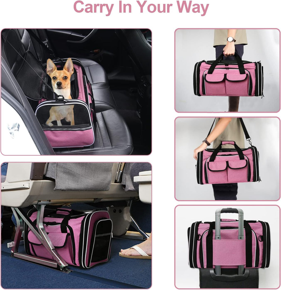 Estarer Haustiertasche Haustierträger für Katze und Kleine Hunde im Auto, Fugzeug oder in der Bahn,