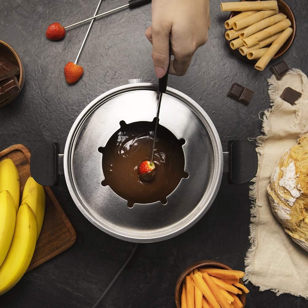 Cecotec electisches FunGourmee Fondue aus rostfreiem Stahl für 8 Personen, einstellbare Temperatur,