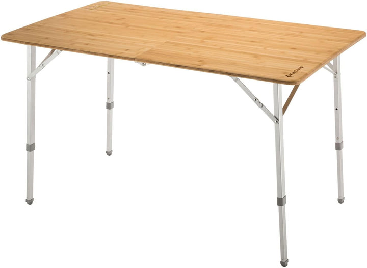 KingCamp Bambus Falt Tisch Camping Klapptisch Garten Alu Holz 3 Höhen Verstellbar