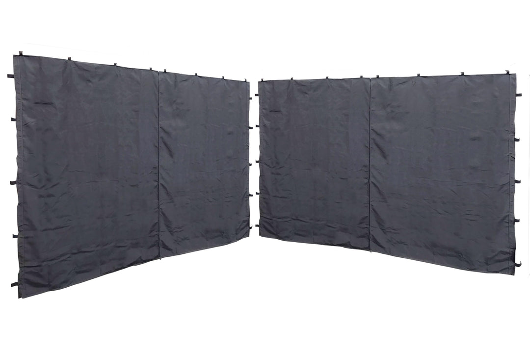 QUICK STAR 2 Seitenteile mit RV 250x192cm für Pavillon Nizza 3x3m Seitenwand Grau RAL 7012