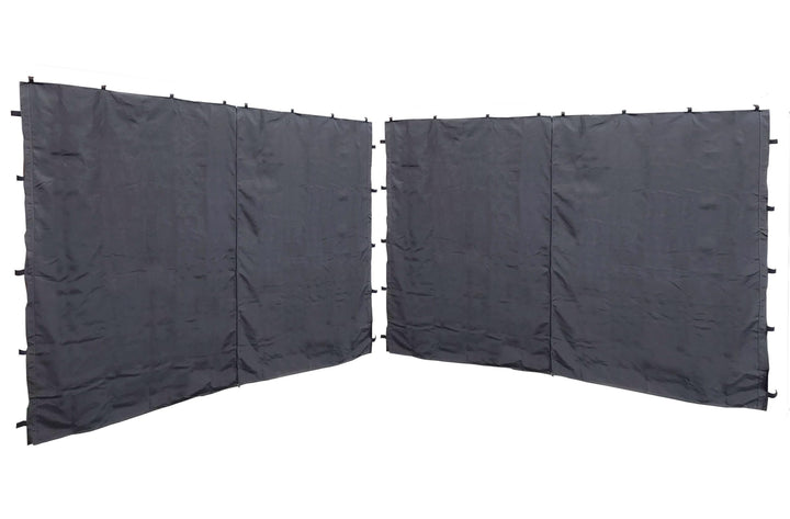 QUICK STAR 2 Seitenteile mit RV 250x192cm für Pavillon Nizza 3x3m Seitenwand Grau RAL 7012