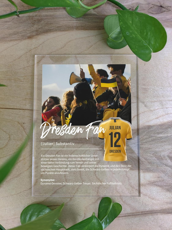 Dresden Geschenk personalisiert - Acryl Geschenk - Definition: Dresden Fan - Dresden Fanartikel, Dre
