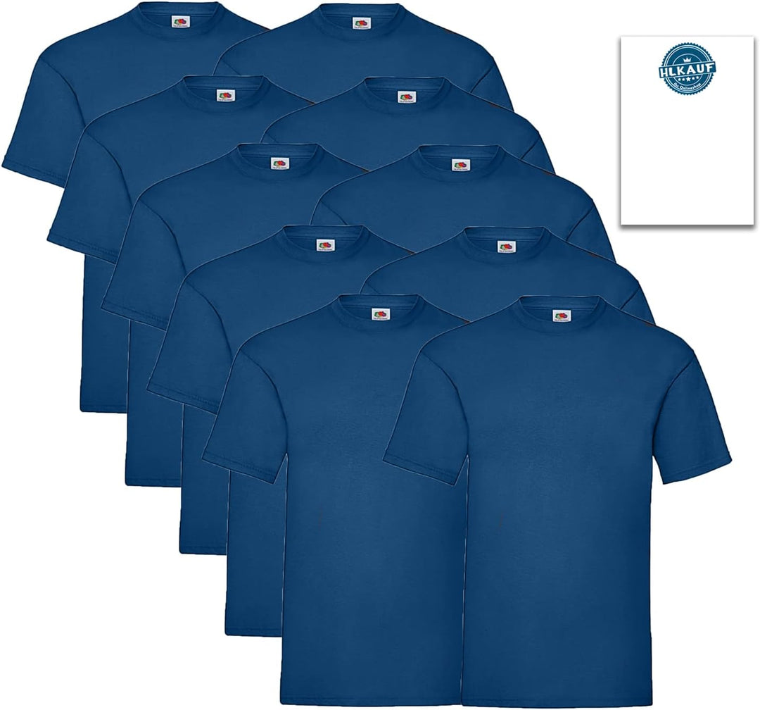 Fruit of the Loom Herren Original T T-Shirt (10er Pack oder 5er Pack) S 10ernavy + 1 Hl Kauf Notizbl