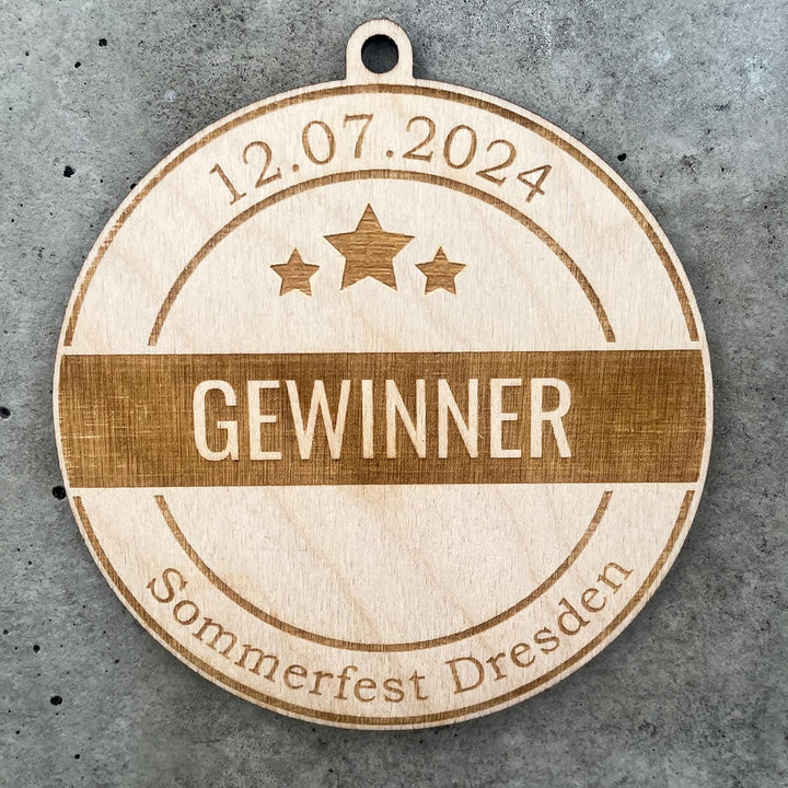 200 personalisierte Holzmedaillen - Laufveranstaltungen - Radsport - Vereine - Schule - Auszeichnung