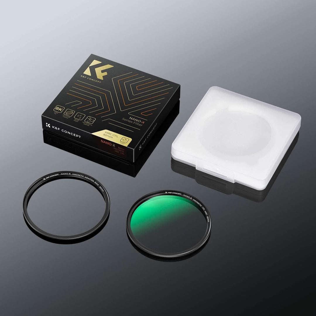 K&F Concept Nano X-Serie Magnetischer Polfilter 49mm mit Magnetischer Adapterring-Zirkularer Polaris