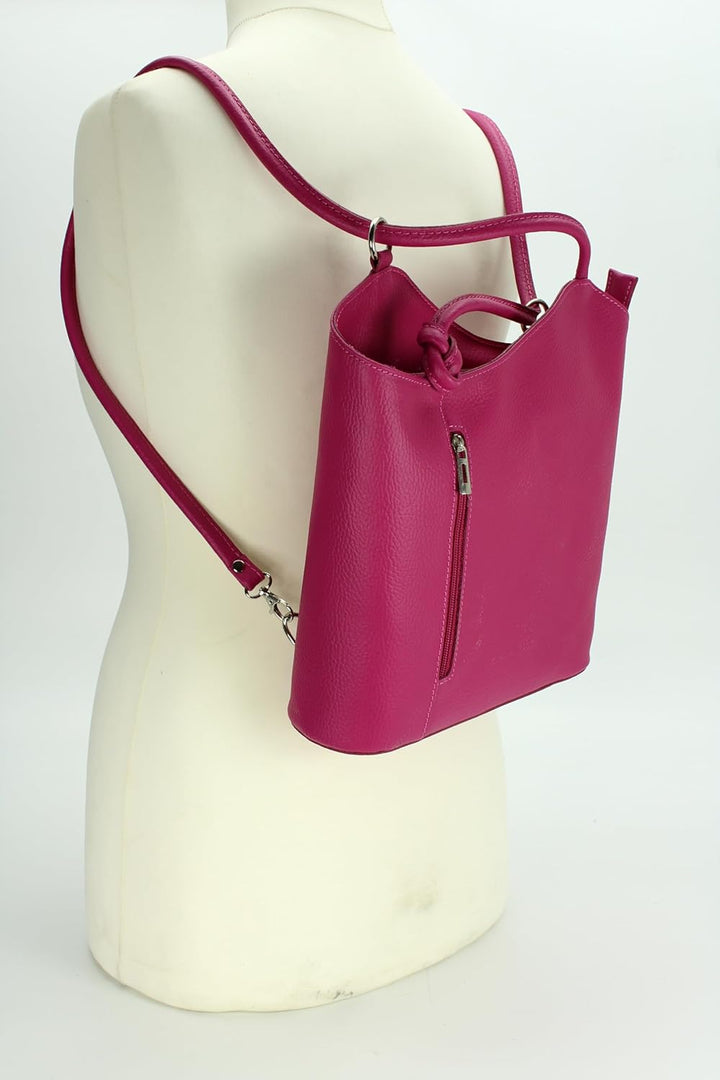 Belli italienische Ledertasche Backpack Classic 2in1 Damen Rucksack Leder Handtasche made in italy S
