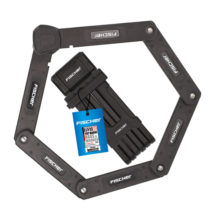 FISCHER Faltschloss PROTEC PLUS, Länge 85 cm, mit 3 Schlüsseln und Staubschutzkappe, aus Soft-Materi