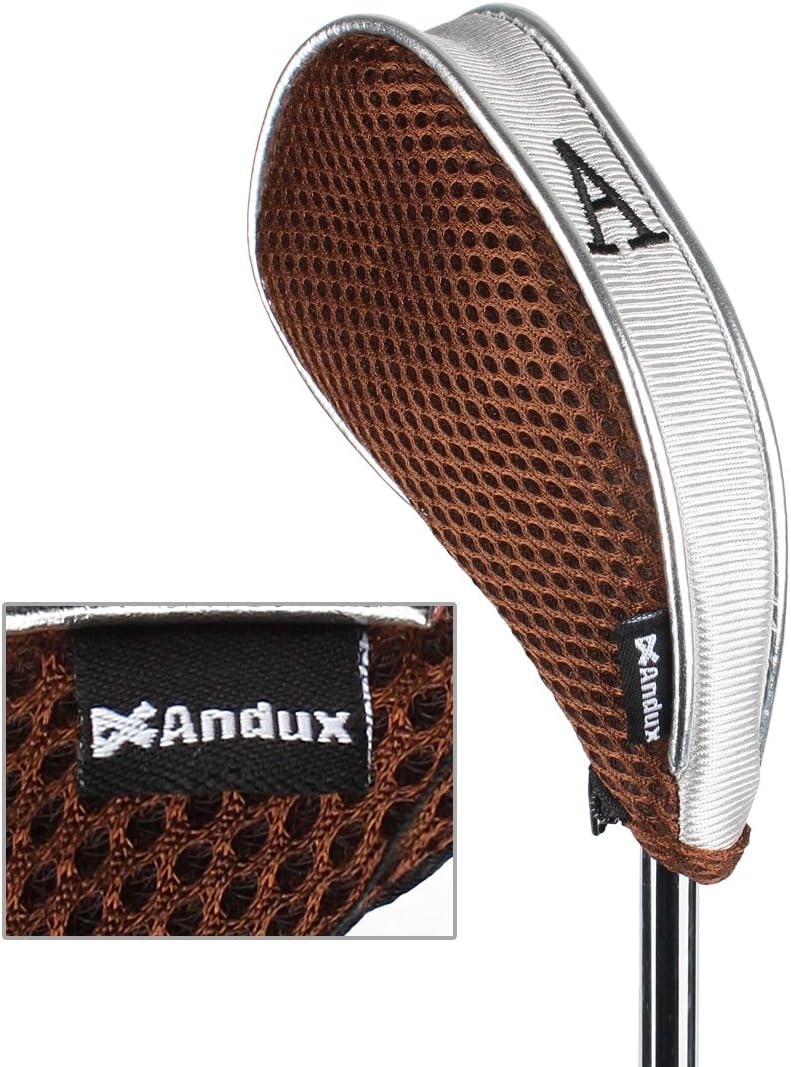 Andux Golfschlägerhauben aus Eisen, mit Reissverschluss, für Links- und Rechtshänder, 10 Stück/Set (