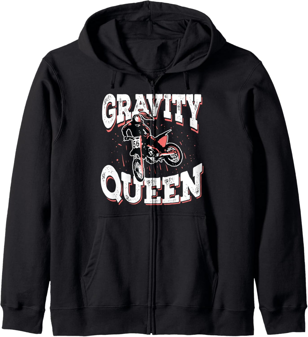 Dirt Bike Fahrerin Geschenk Motocross Gravity Queen Kapuzenjacke