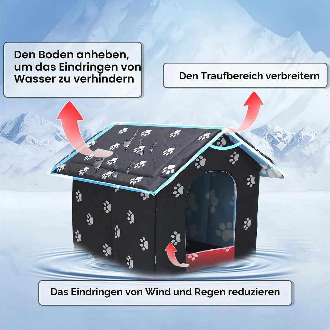 Vinnypet Katzenhaus Für Draussen Winterfest Wasserdicht Und Warm Faltbare Pet Tierheim Für Katzen Mi