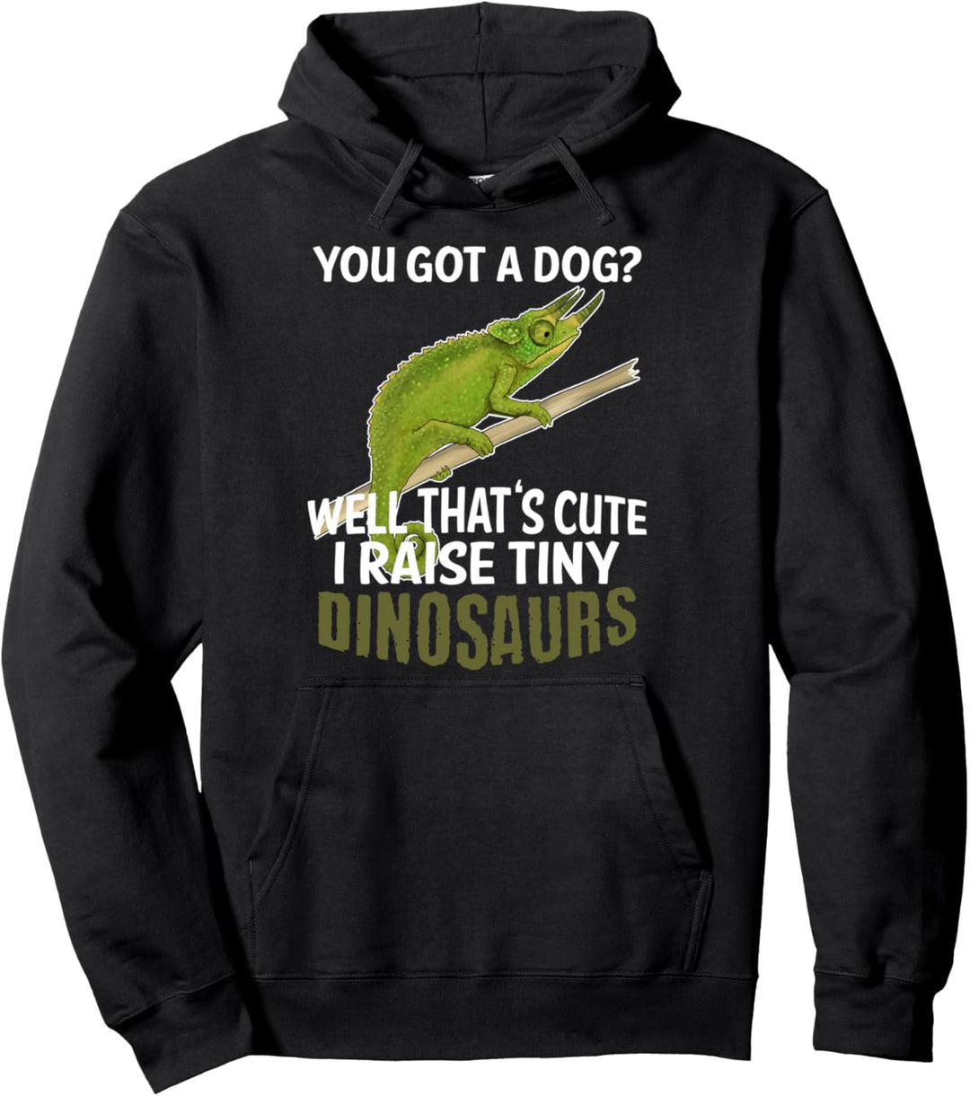 Lustige Pet Horned Chameleon Mom Dad Reptile Keeper Pullover Hoodie