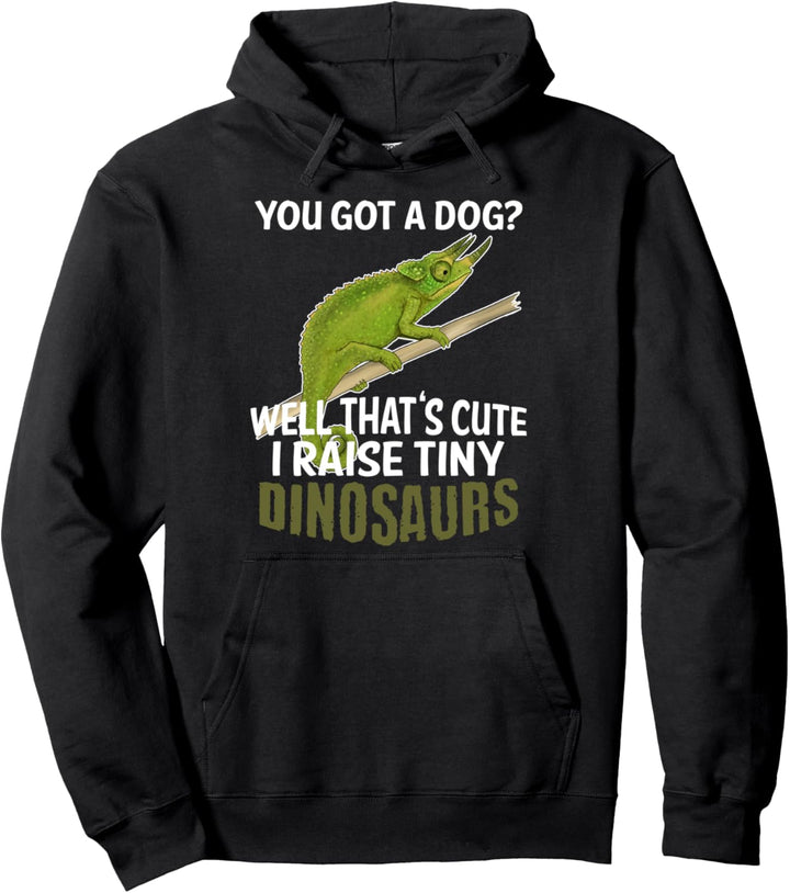 Lustige Pet Horned Chameleon Mom Dad Reptile Keeper Pullover Hoodie