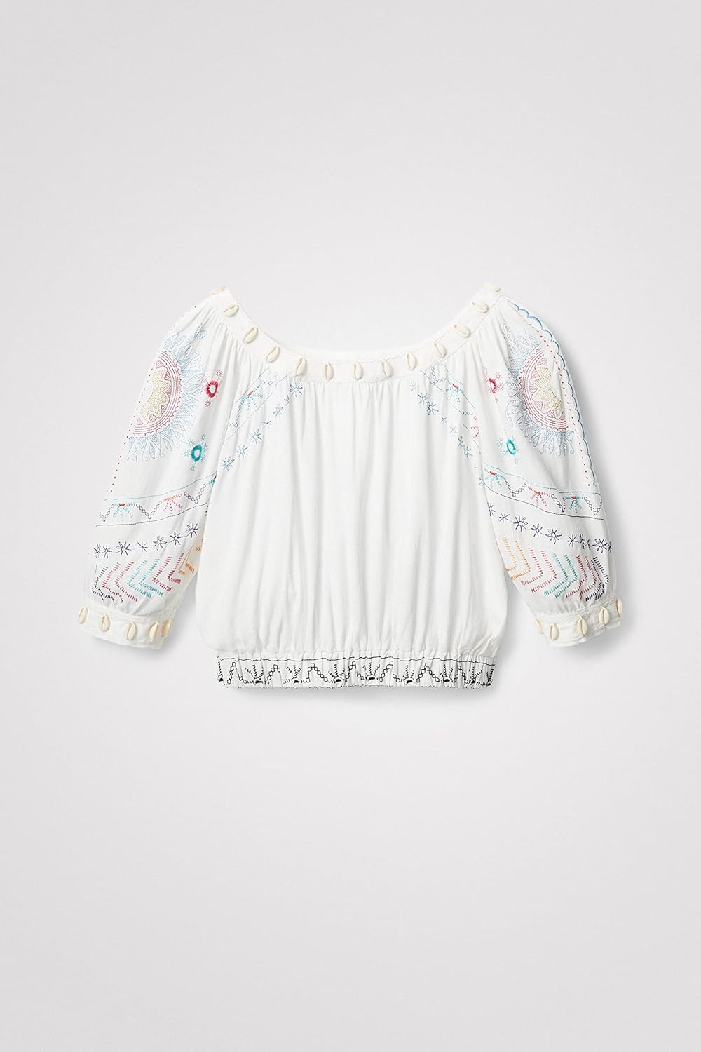 Desigual Damen Boho Bluse M Weiss, M Wei&#xDF;