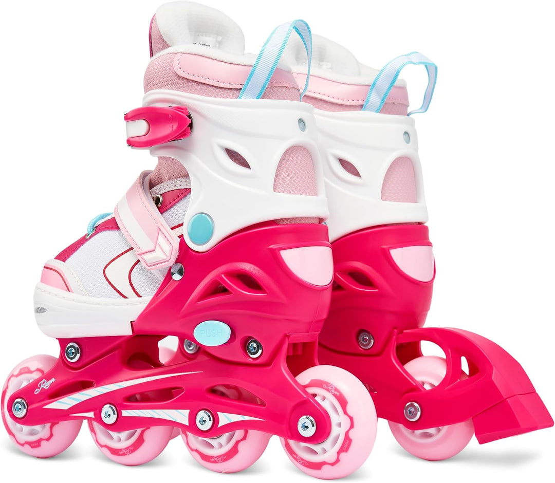 Kinder Inline Skates Inliner Raven Lia verstellbar mit LED Leuchtrad 30-33 (18-20,5cm) Raven Lia Pin