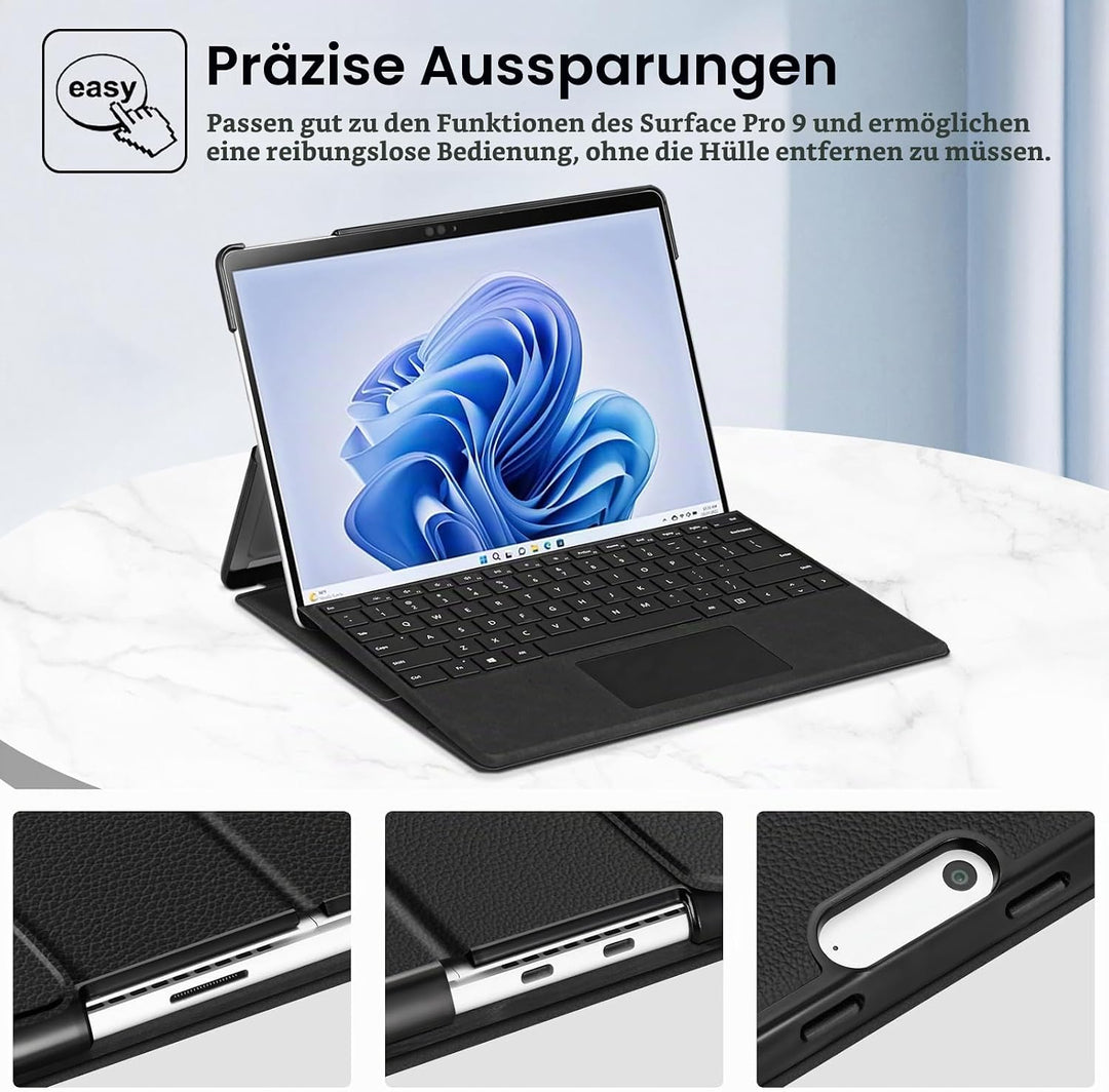Fintie Hülle für Microsoft Surface Pro 11/10 / 9 (2024-2022) 13 Zoll - Business Schutzhülle mit Hart