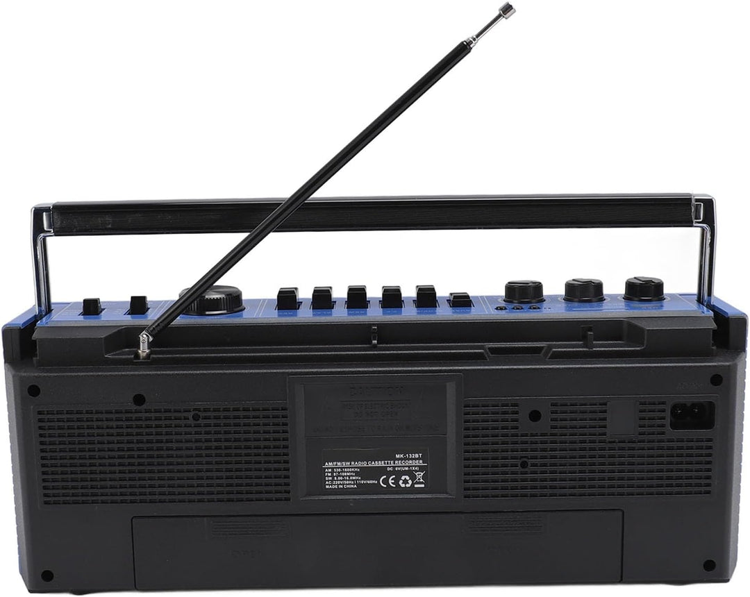 Kassetten Boombox, Retro Blueooth Boombox mit USB, SD und 3,5 Mm AUX Eingang, AM FM SW Kassettenspie