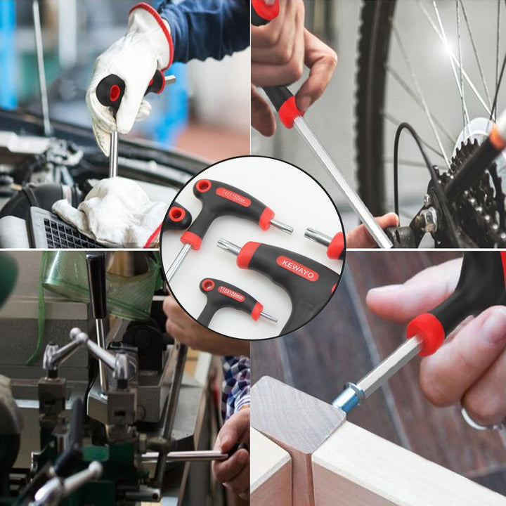 9 Teile T-Griff schlüssel-Satz,10–T50 Torxschlüssel-Set,Trx-Stiftschlüssel mit Quergriffen,T-Griff S