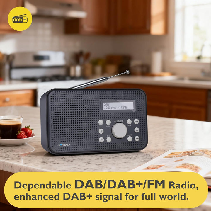 LEMEGA MP2 Portable DAB Radio (Dunkelgrau, MP2) MP2 Dunkelgrau, MP2 Dunkelgrau