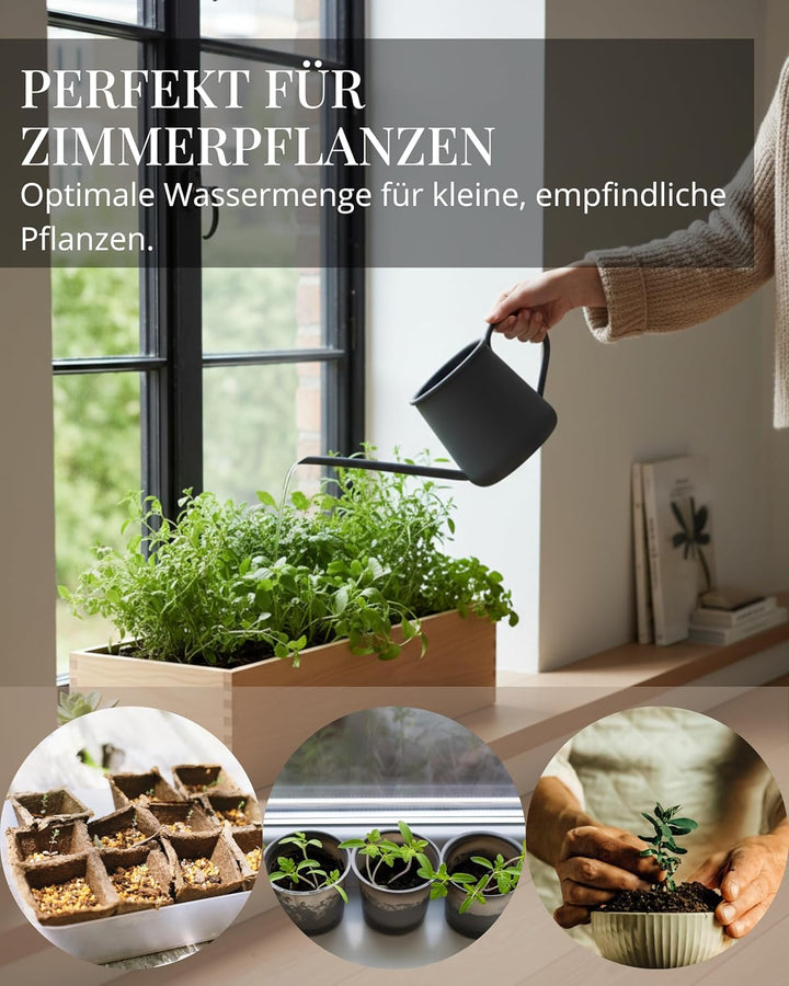 Livlig53 Giesskanne 1L, Giesskanne Zimmerpflanzen, Blumengiesskanne mit extra langem Ausguss, Giessk