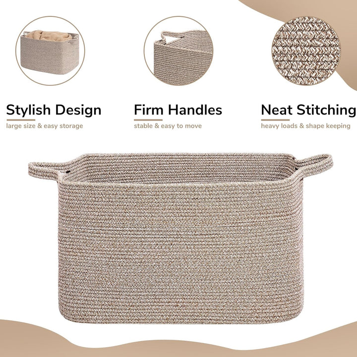 TIMEYARD 85L Deckenkorb, geflochtene Körbe zur Aufbewahrung, extra grosser Aufbewahrungskorb für Kle