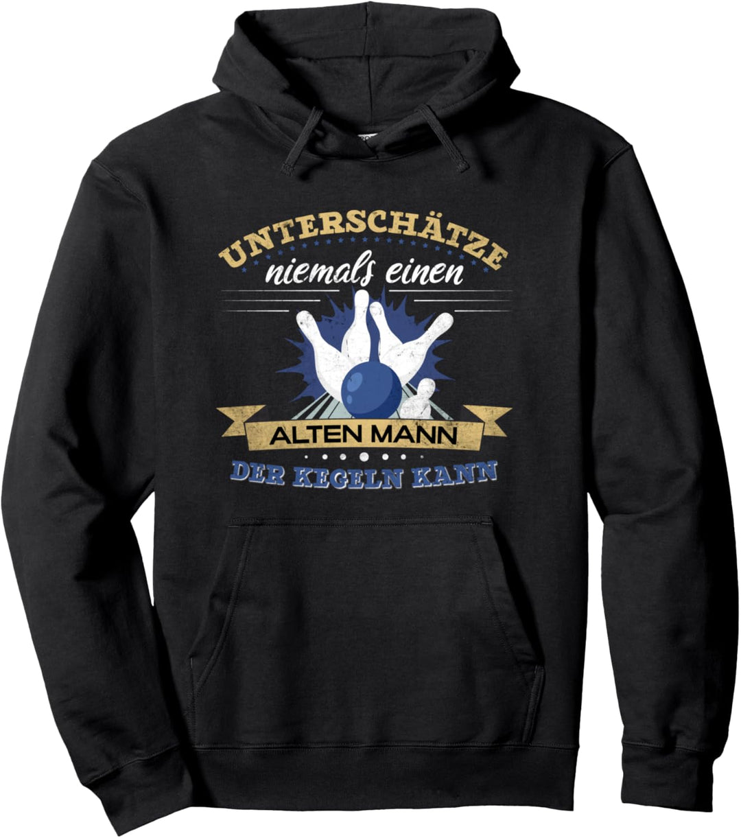 Alter Mann der Kegeln kann für Rentner | Lustiges Kegel Pullover Hoodie