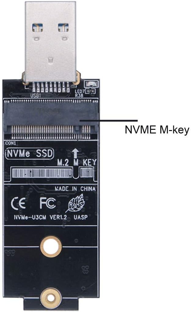 CY M.2 NVME SSD Gehäuse-Adapter USB 3.1 Gen2 10 Gbp auf NVME PCI-E M-Key Solid State Drive Externes