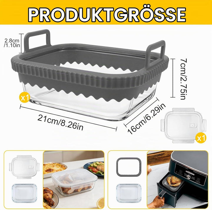 Airfryer Zubehör für Ninja Heissluftfritteuse AF400EU//DZ400EU/ COSORI Heissluftfritteuse 2 Kammern