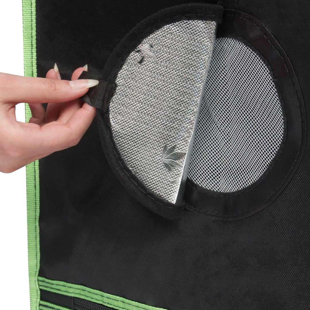 Growzelt 140 x 140 x 200 cm | Indoor Grow Tent für Pflanzenzucht | schwarz grün | Growbox, Homegrow,