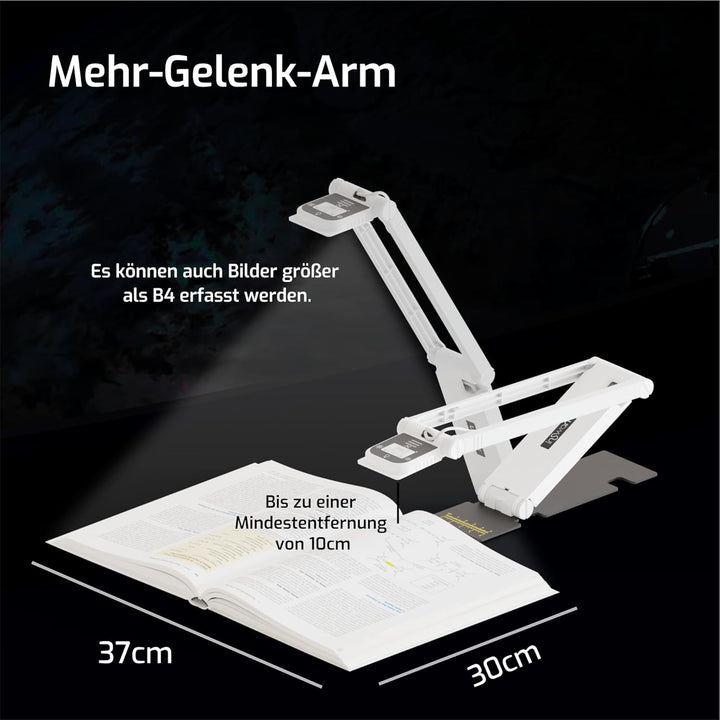 INS-Flip 4 4K USB Dokumentenkamera/Webcam – 13MP Ultra HD, faltbares Design, Autofokus, Mikrofon, LE