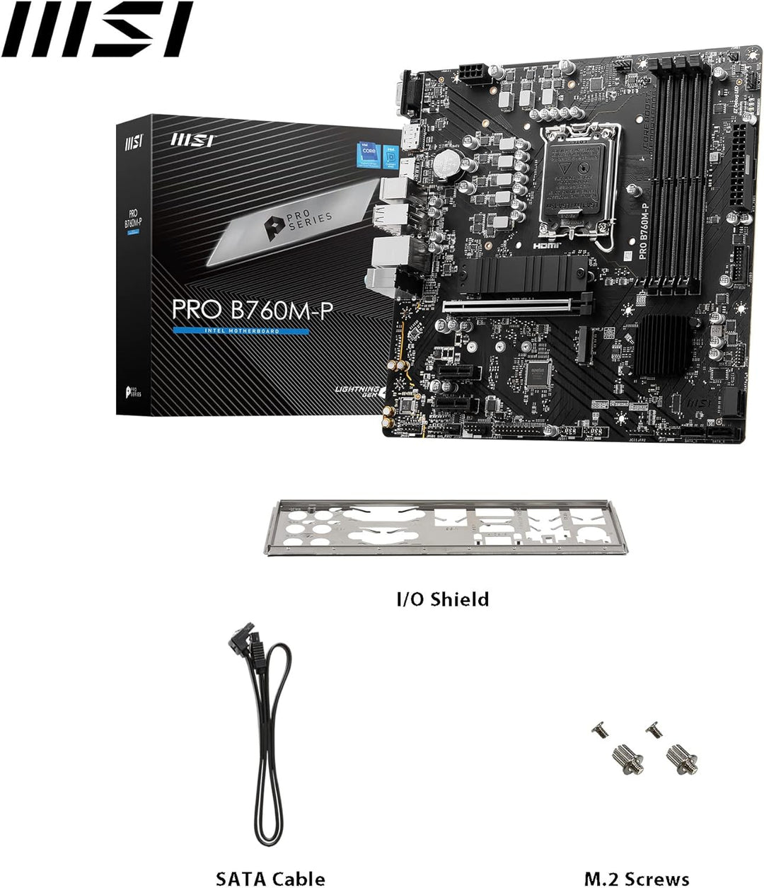 MSI PRO B760M-P Motherboard, Micro-ATX - Unterstützt Intel Core Prozessoren der 12. und 13. Generati