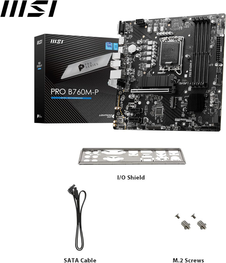 MSI PRO B760M-P Motherboard, Micro-ATX - Unterstützt Intel Core Prozessoren der 12. und 13. Generati