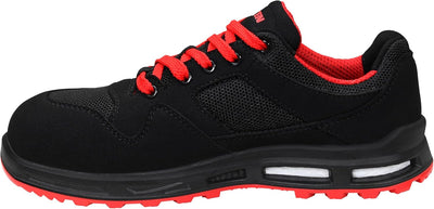 Sicherheitsschuhe ELTEN LAKERS XXT Low ESD S1P, Damen, Herren, sportlich, leicht, schwarz/rot 36 EU