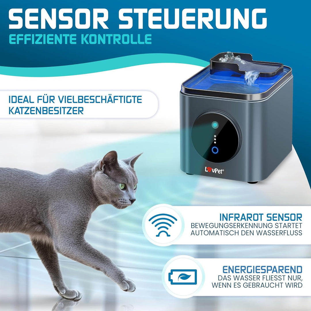 LOVPET® Katzenbrunnen Trinkbrunnen für Katzen 3,5L Wassertank & 3x Filter Automatischer Wasserspende
