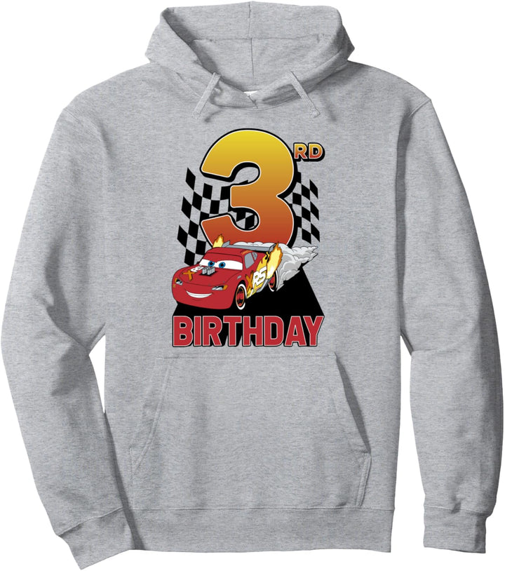 Disney Pixar Cars Lightning McQueen Third Birthday Pullover Hoodie