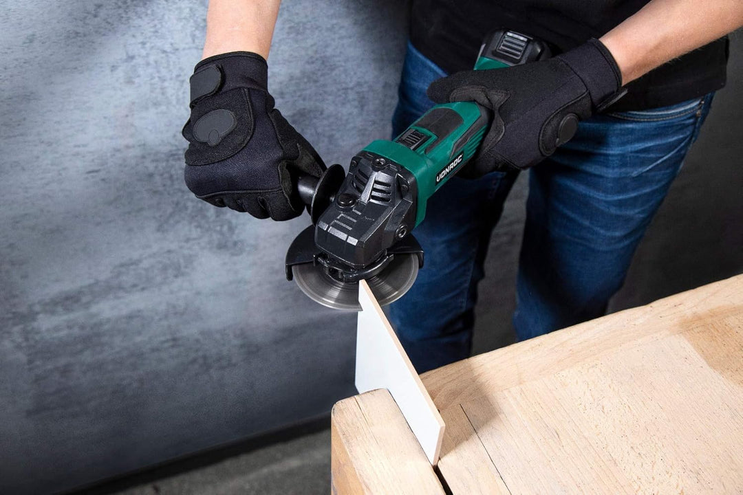 VONROC Akku-Winkelschleifer VPower 20V, 2.0Ah - 115mm - Komplettset mit Akku, Schnellladegerät, Seit