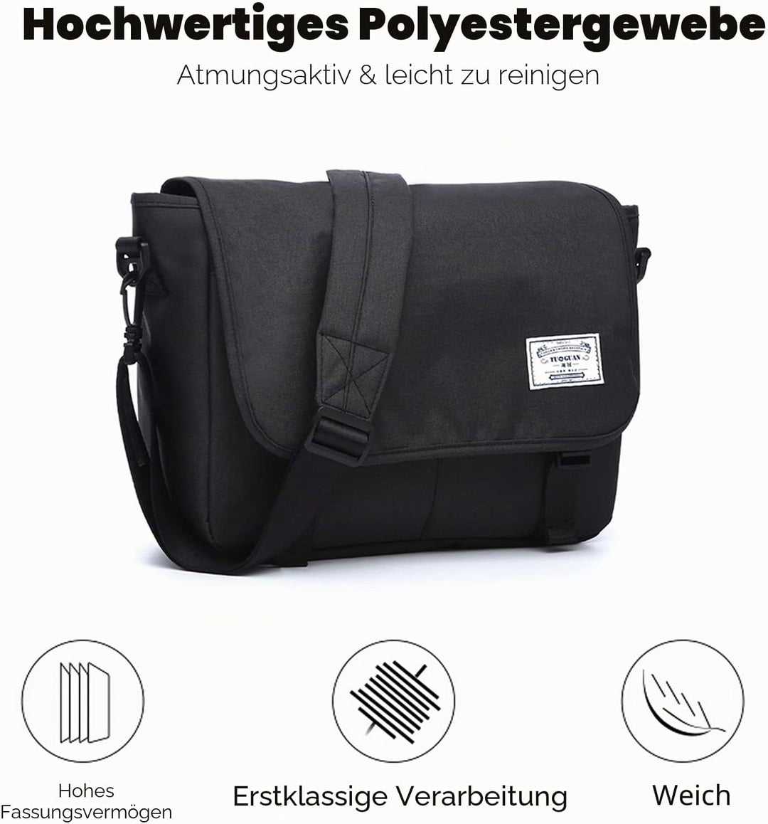 FANDARE Messenger Bag Umhängetasche Schultertasche Laptoprucksäcke Tasche Kuriertasche Polyester Sch