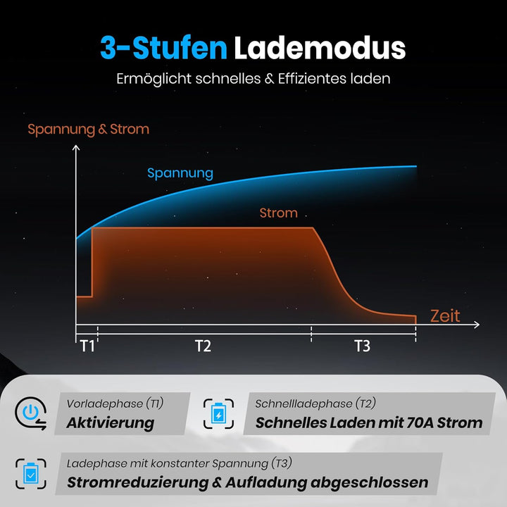 14.6V 70A Schnelllade Lithiumbatterieladegerät AC-DC LiFePO4 Batterieladegerät für 12V Lithiumbatter