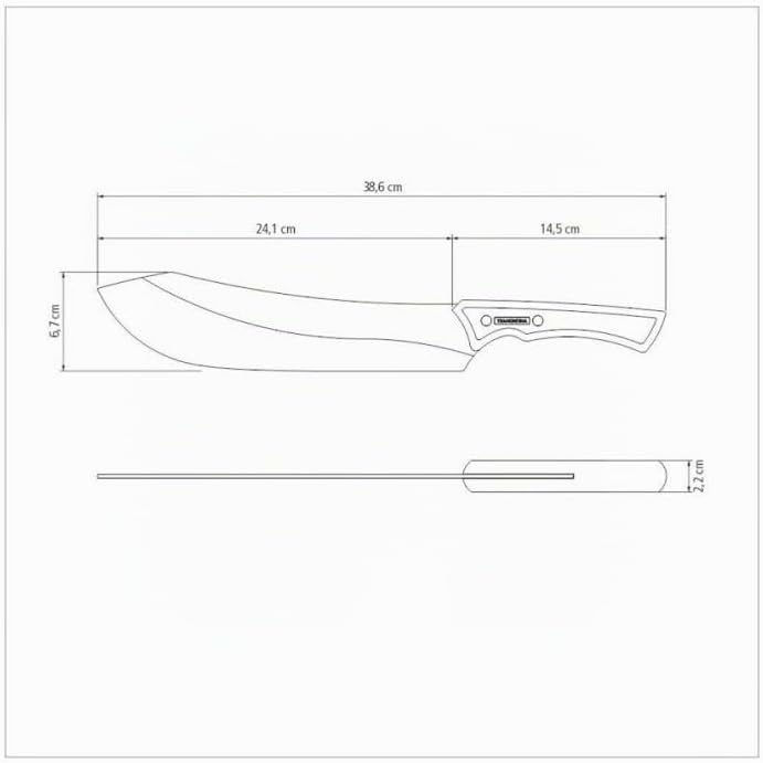 Tramontina CHURRASCO BLACK Fleischmesser, Klingenlänge 25 cm