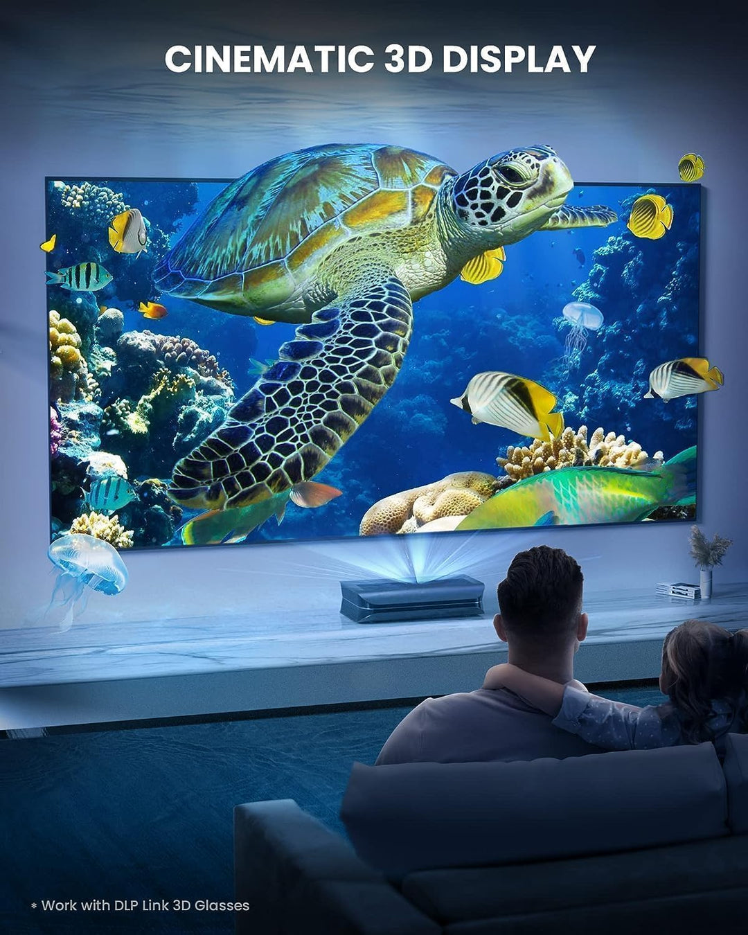 AWOL VISION LTV-3000 Pro 4K 3D Kurzdistanz Beamer 4k Laser, 3000 Lumen mit Dolby Vision & Atmos, HDR