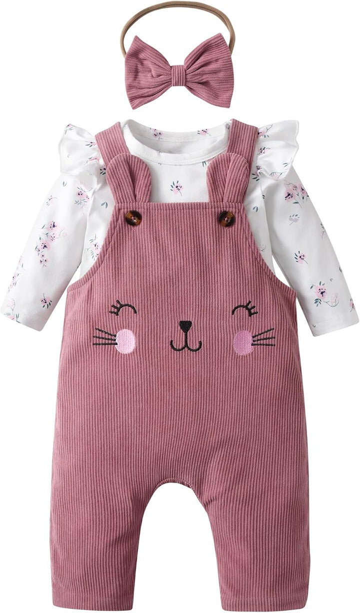 Derouetkia Baby Mädchen Kleidung Langarm Floral Tops + Strumpfhosen Cute Outfit Set 12-18 Monate, 12