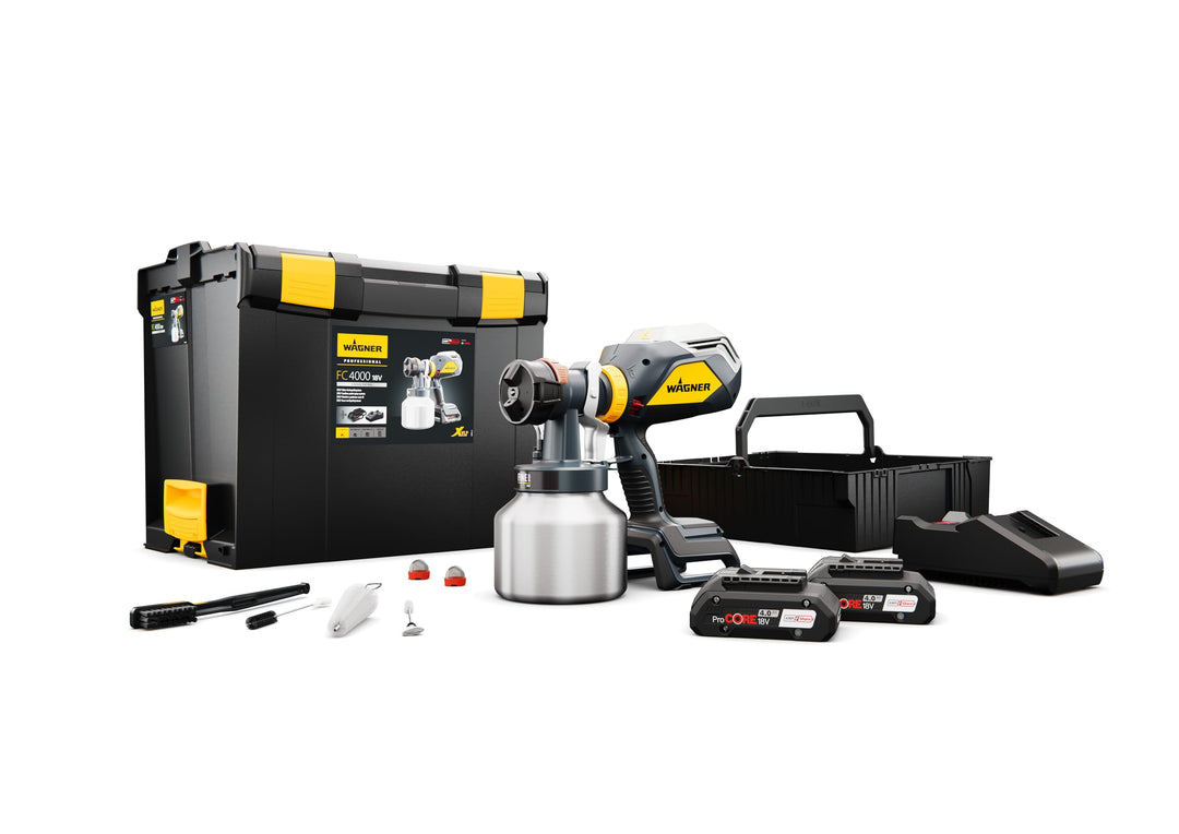 WAGNER FinishControl 4000 18V FineSpray Kit - das Mobile XVLP Akku-Farbsprühsystem inkl. Akku FC 400
