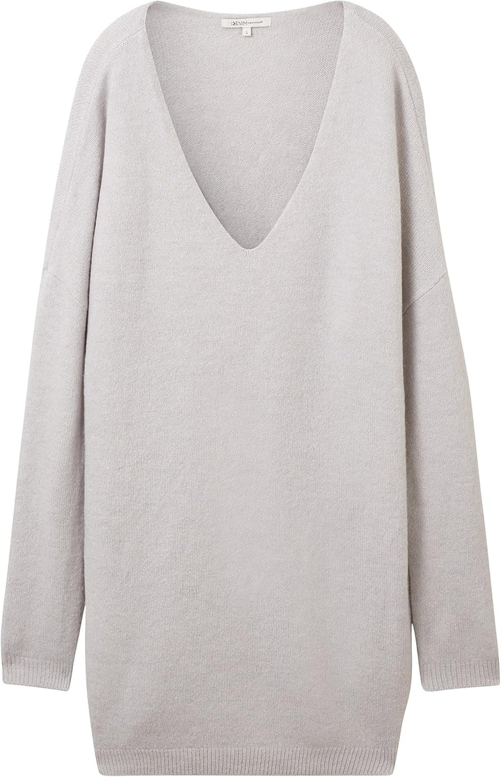 Tom Tailor Denim Damen 1039768 Pullover (1er Pack) L 32253 - Basic Light Grey, L 32253 - Basic Light